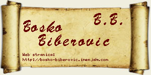 Boško Biberović vizit kartica